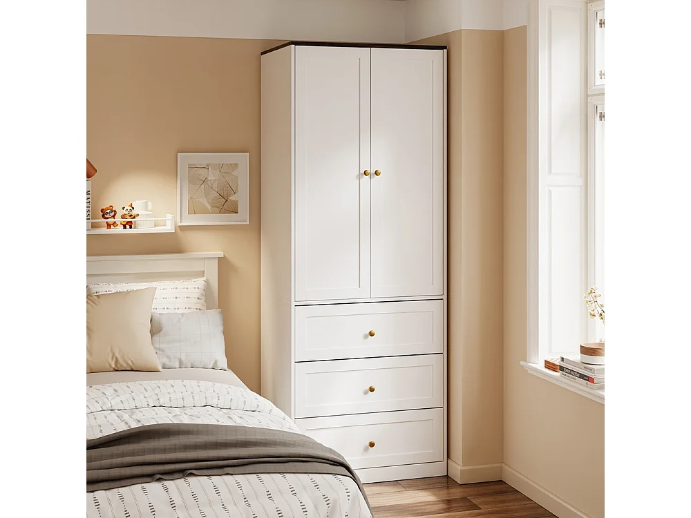 SoBuy Wardrobe Drawer Door White Wood 70x55x187cm KSB04-W