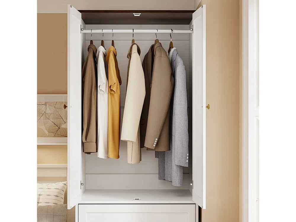 SoBuy Wardrobe Drawer Door White Wood 70x55x187cm KSB04-W