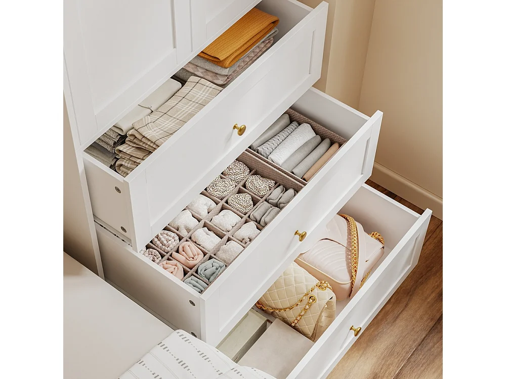 SoBuy Wardrobe Drawer Door White Wood 70x55x187cm KSB04-W