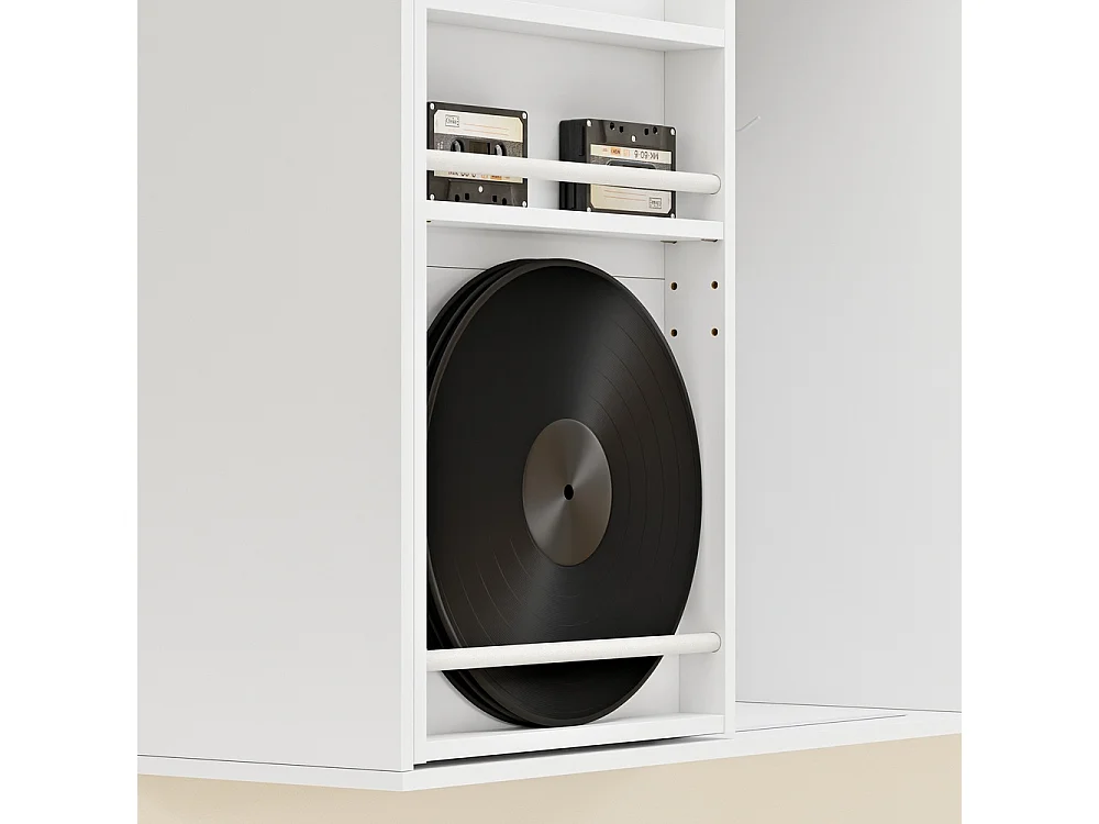 SoBuy Wandkast met planken en perforatieplaat Kleur Wit 70x25.1x70.2cm STR16-W