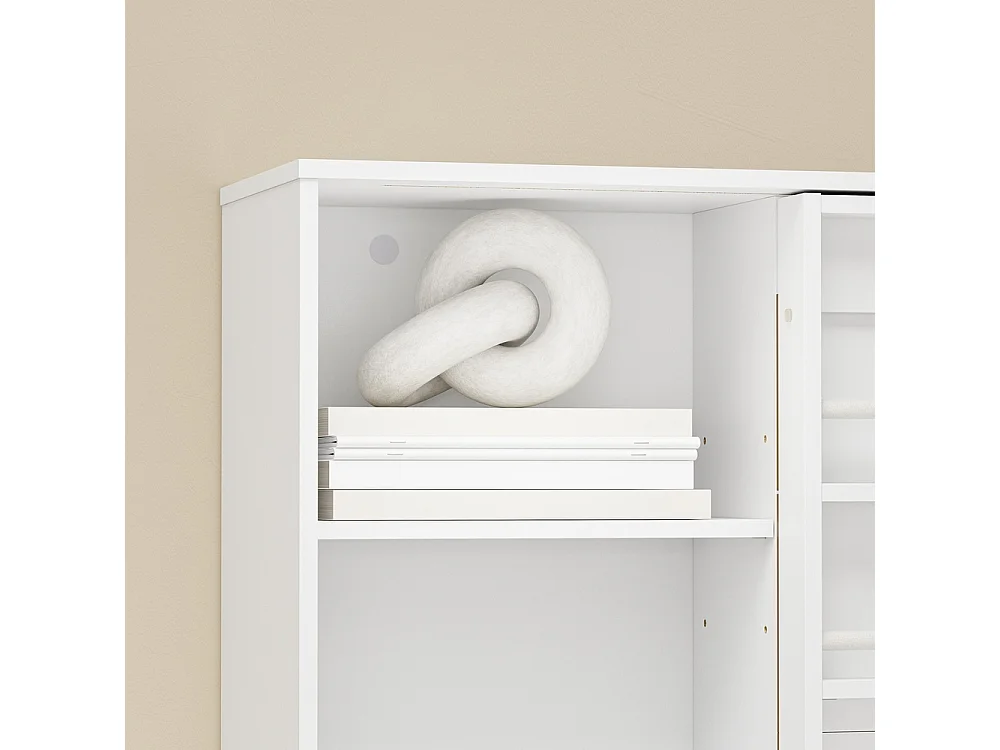 SoBuy Wandkast met planken en perforatieplaat Kleur Wit 70x25.1x70.2cm STR16-W