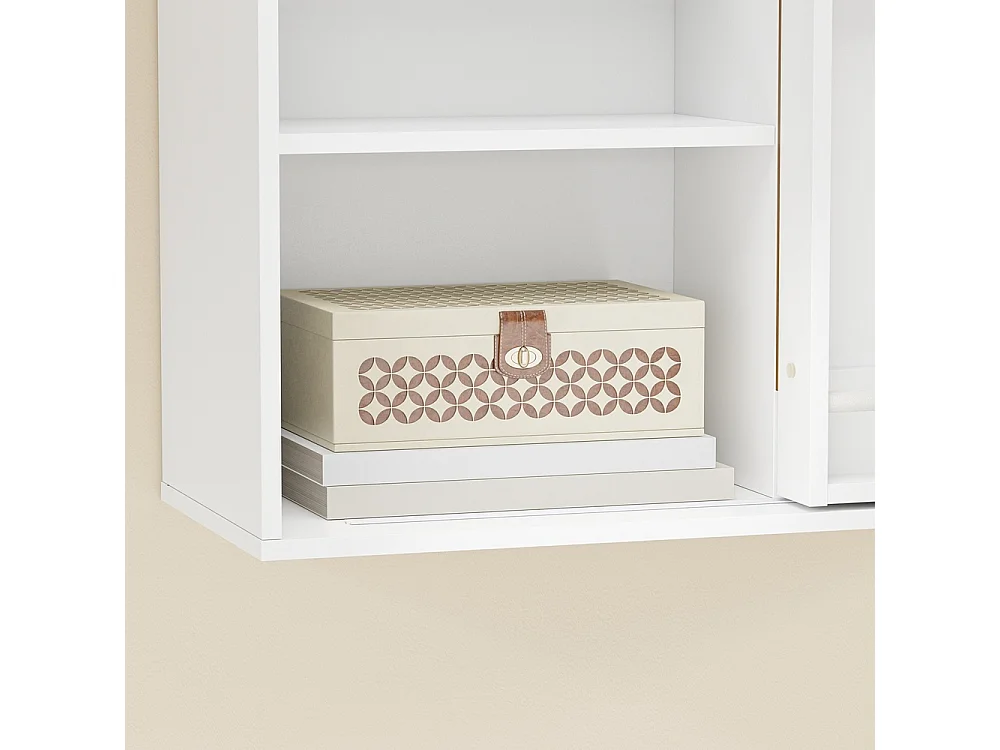 SoBuy Wandkast met planken en perforatieplaat Kleur Wit 70x25.1x70.2cm STR16-W
