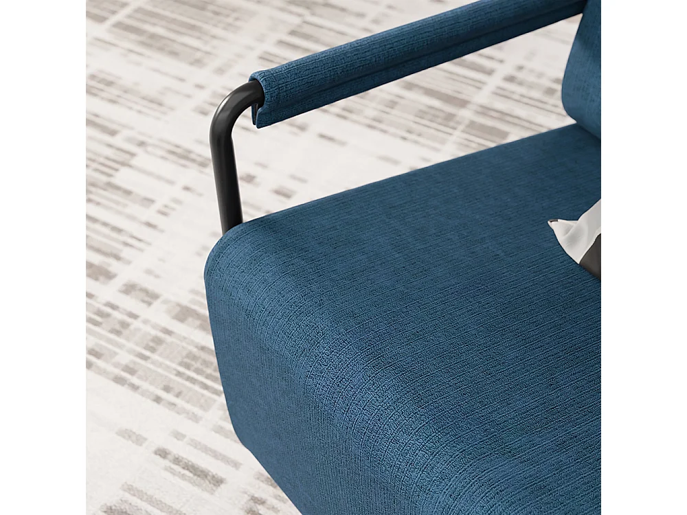 SoBuy Armchair with Ottoman Dark Blue 59.5x67x78cm FST99-B