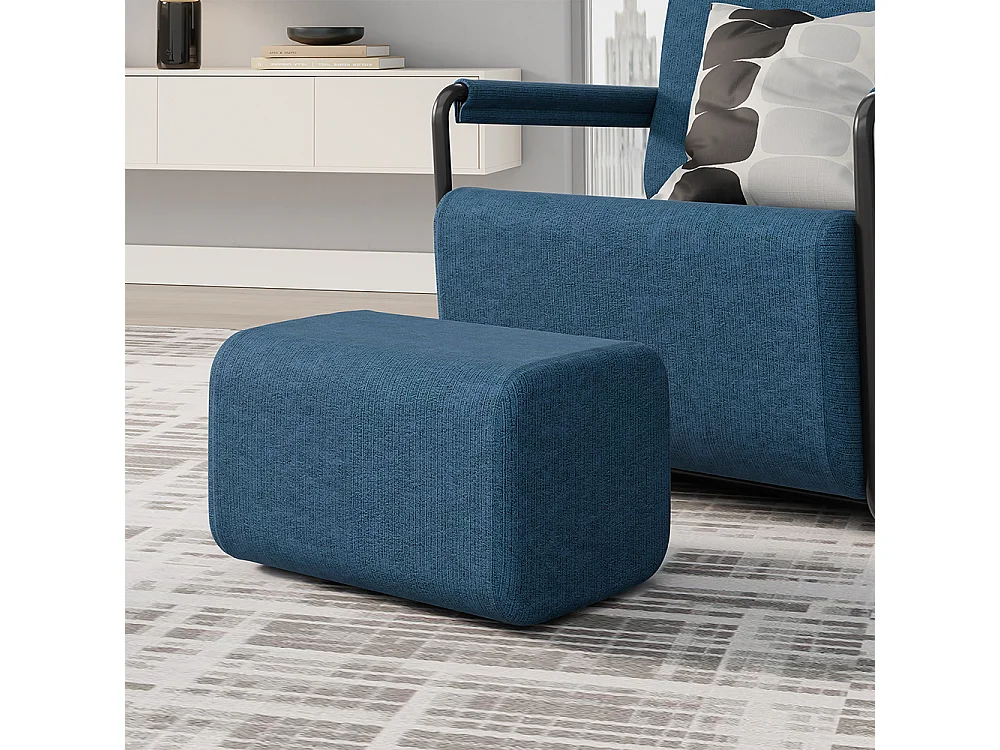 SoBuy Armchair with Ottoman Dark Blue 59.5x67x78cm FST99-B