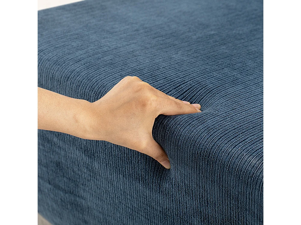 SoBuy Armchair with Ottoman Dark Blue 59.5x67x78cm FST99-B