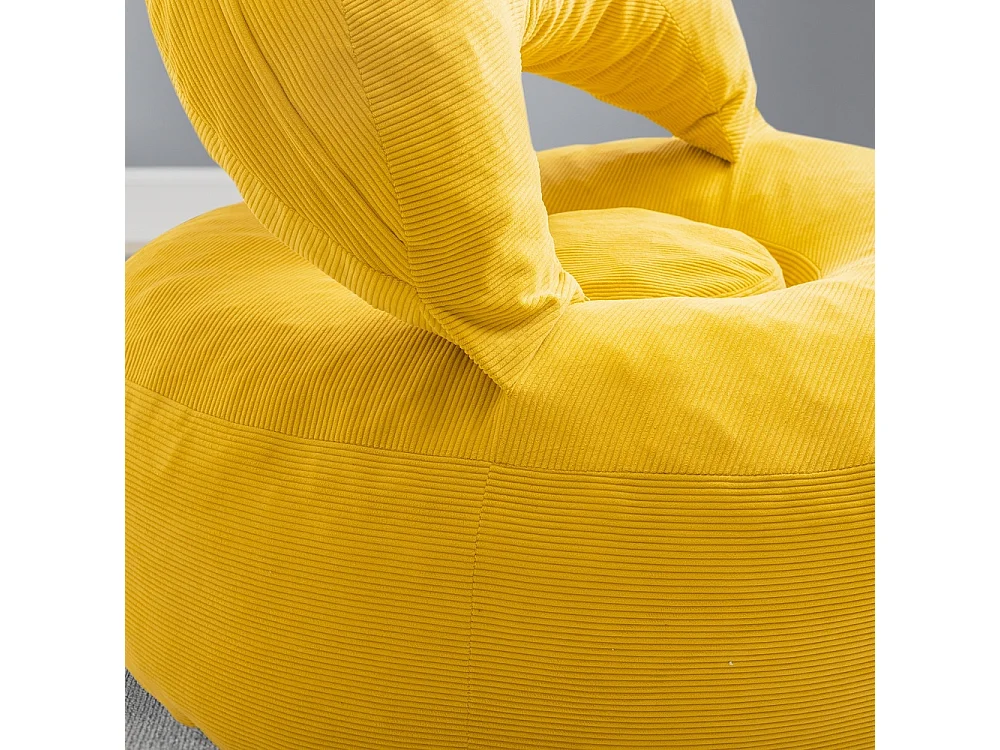 SoBuy Nordic Armchair with Footstool Yellow 110x125x65cm FST100-Y