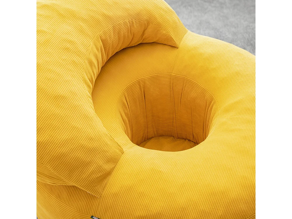SoBuy Nordic Armchair with Footstool Yellow 110x125x65cm FST100-Y
