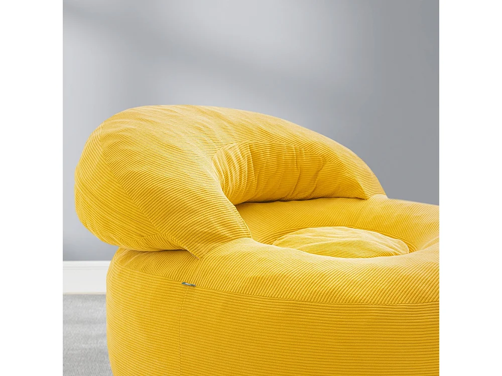 SoBuy Nordic Armchair with Footstool Yellow 110x125x65cm FST100-Y