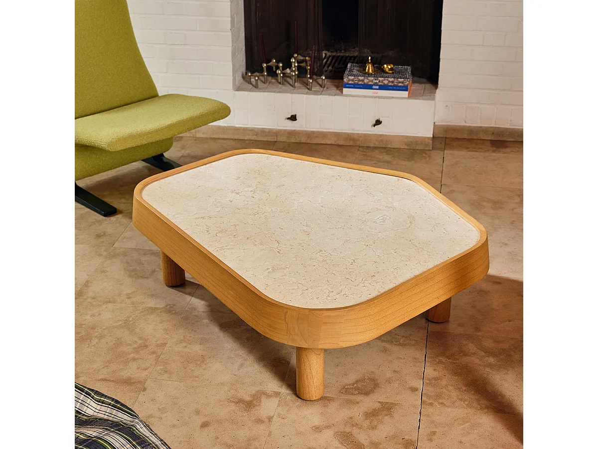 Table basse en mindi naturel organique L115 SIMONE