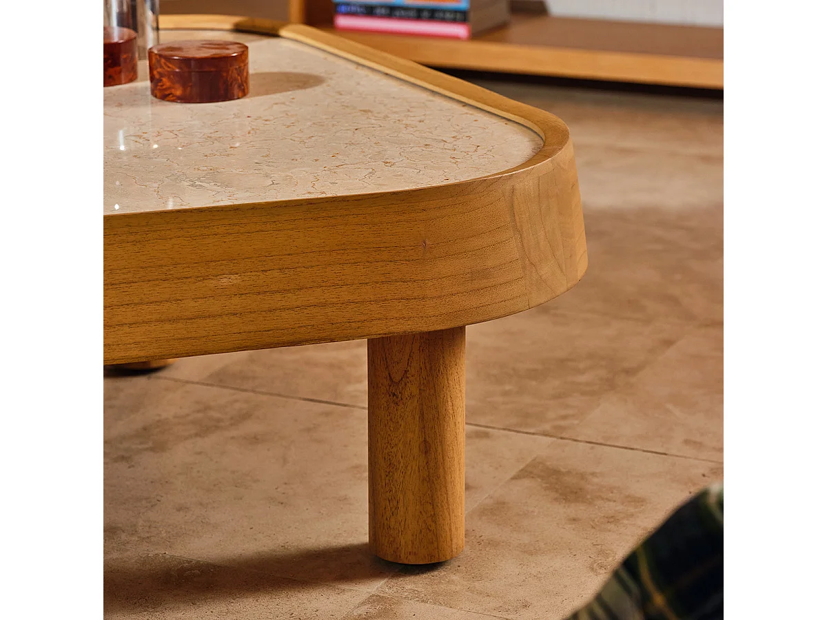 Table basse en mindi naturel organique L115 SIMONE