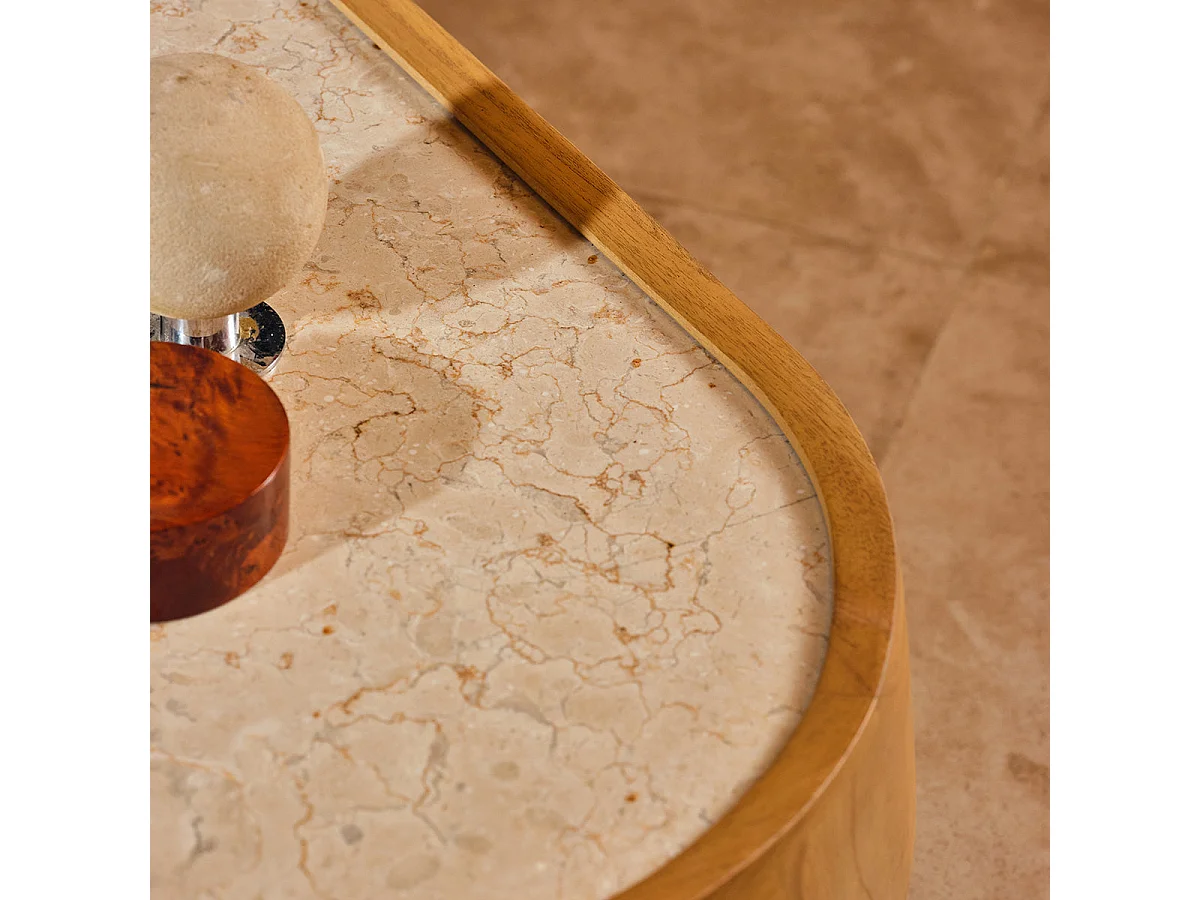 Table basse en mindi naturel organique L115 SIMONE