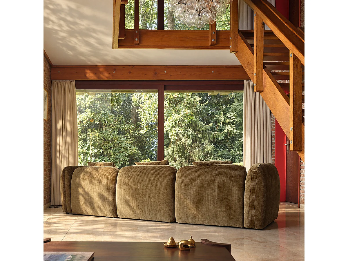 Canapé modulable 4 places en velours bronze PABLO