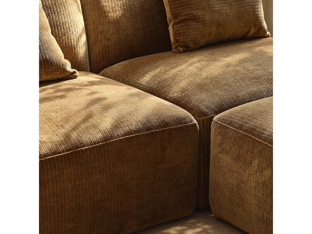 Canapé modulable 4 places en velours bronze PABLO
