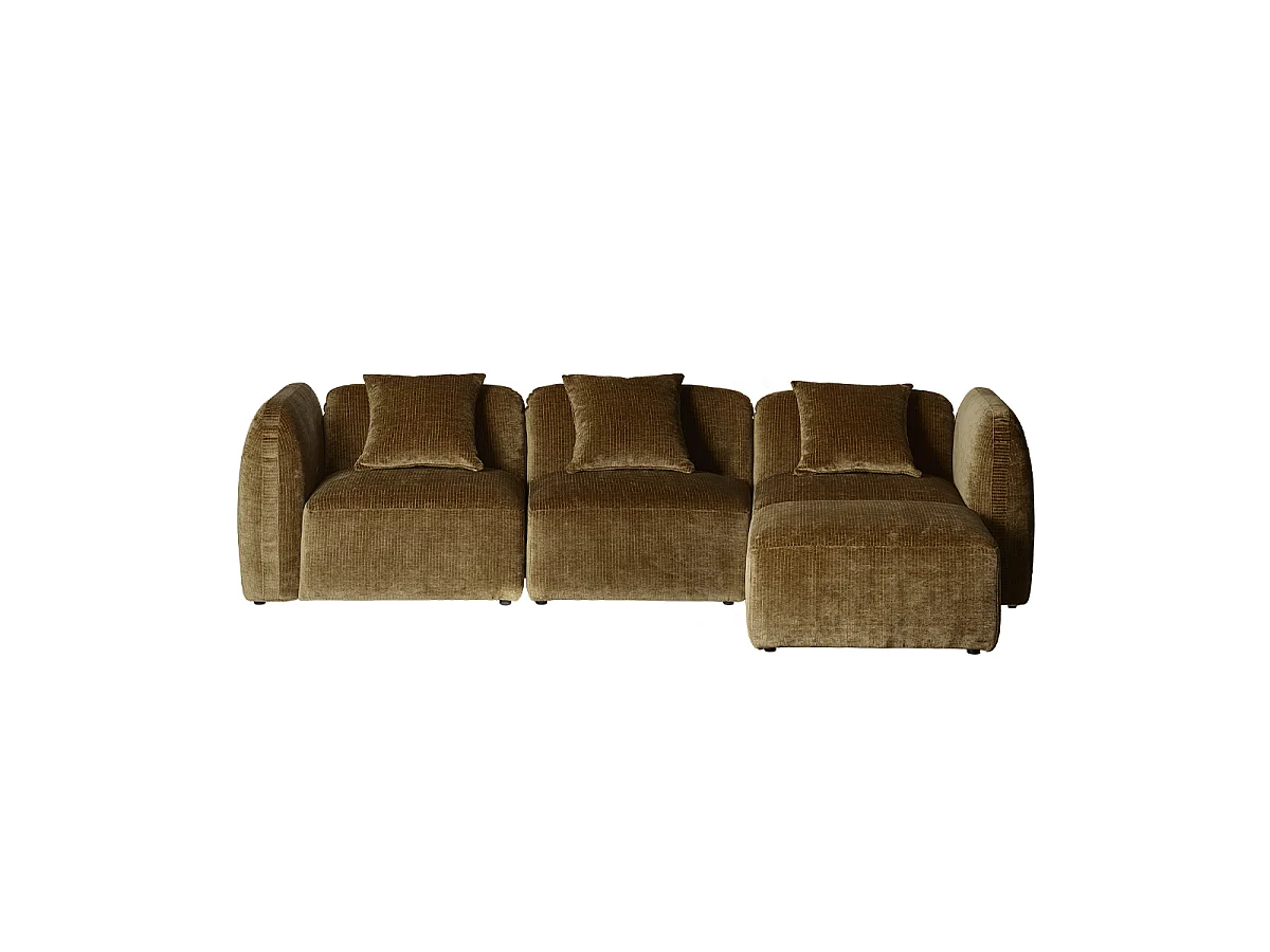 Canapé modulable 4 places en velours bronze PABLO