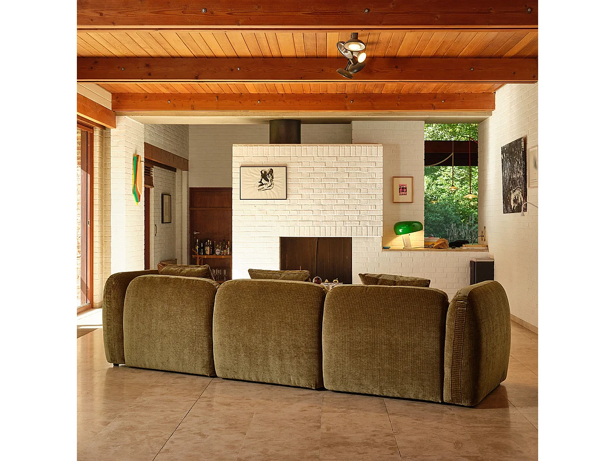 Canapé modulable 3 places en velours bronze PABLO