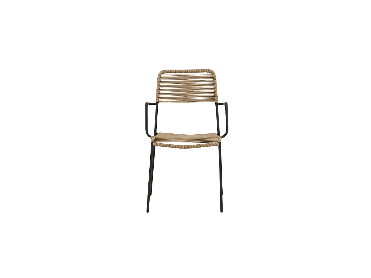 Chaise de Jardin "Lindos" 85cm Naturel & Noir