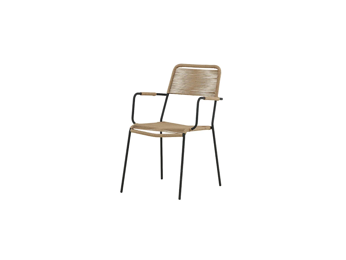 Chaise de Jardin "Lindos" 85cm Naturel & Noir