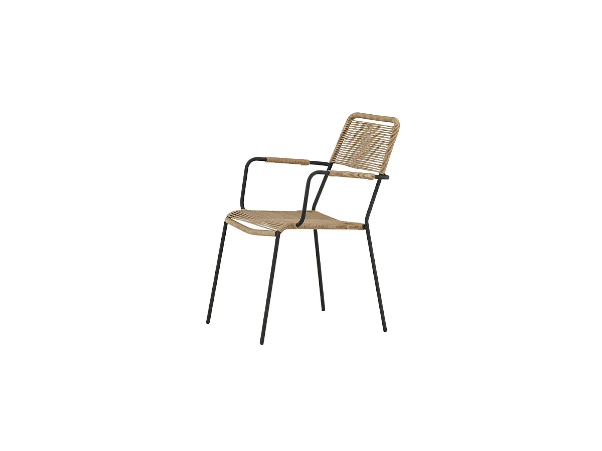 Chaise de Jardin "Lindos" 85cm Naturel & Noir