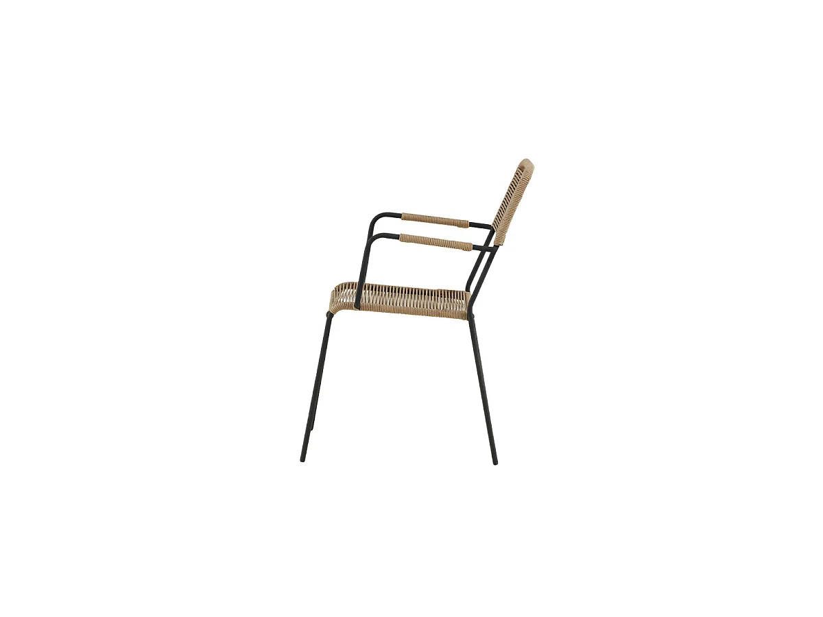 Chaise de Jardin "Lindos" 85cm Naturel & Noir