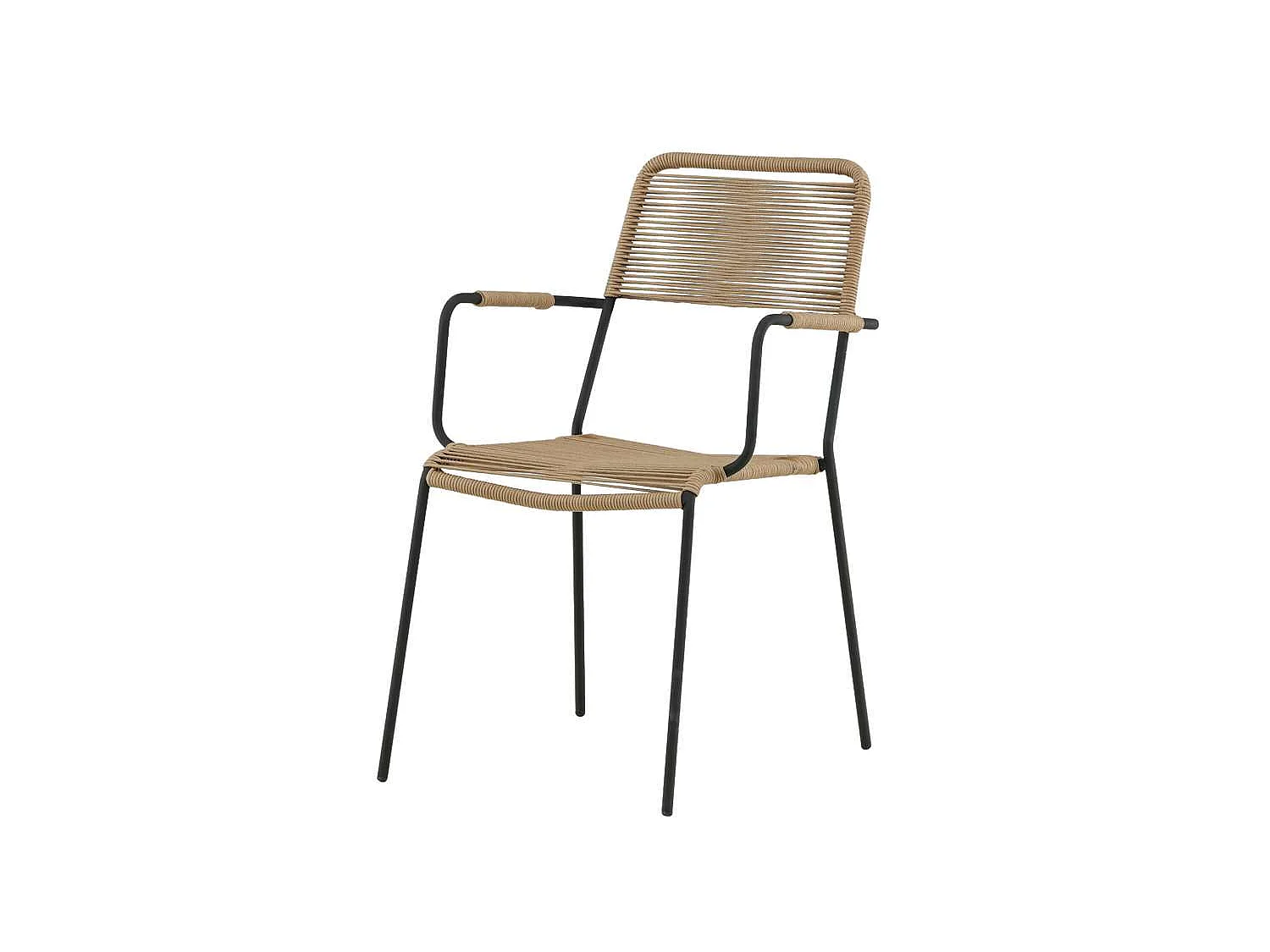 Chaise de Jardin "Lindos" 85cm Naturel & Noir