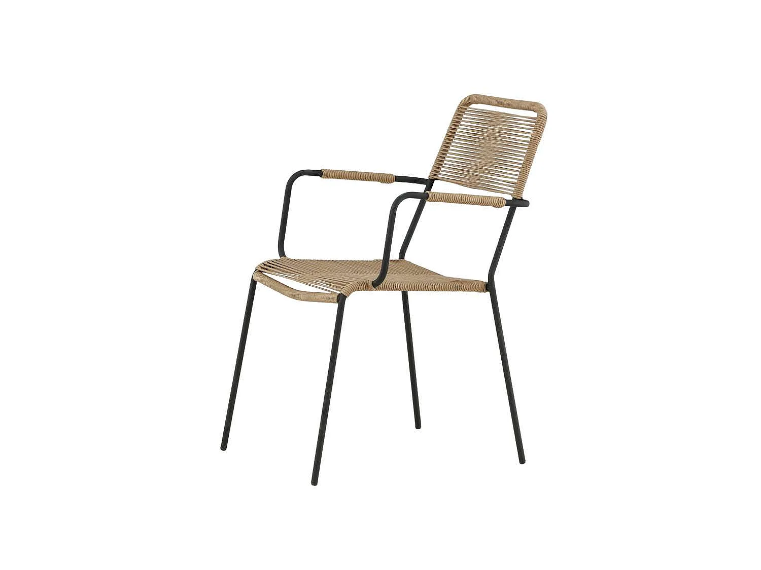 Chaise de Jardin "Lindos" 85cm Naturel & Noir