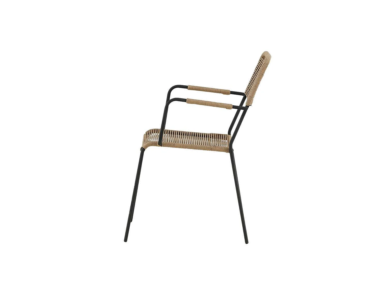 Chaise de Jardin "Lindos" 85cm Naturel & Noir