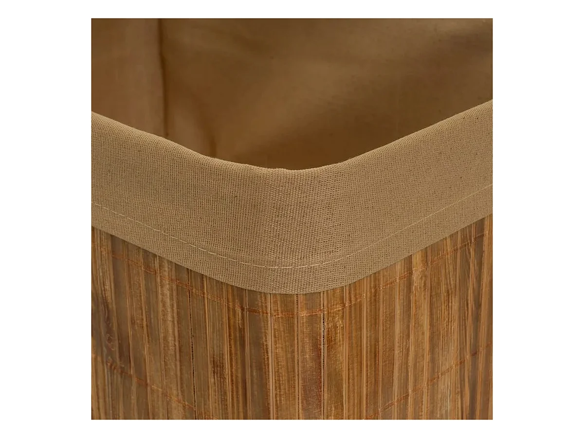 Lot de 4 Paniers de Rangement Multiformes en Bambou et Tissu Marron,Corbeilles Multi-Usages Décoratives