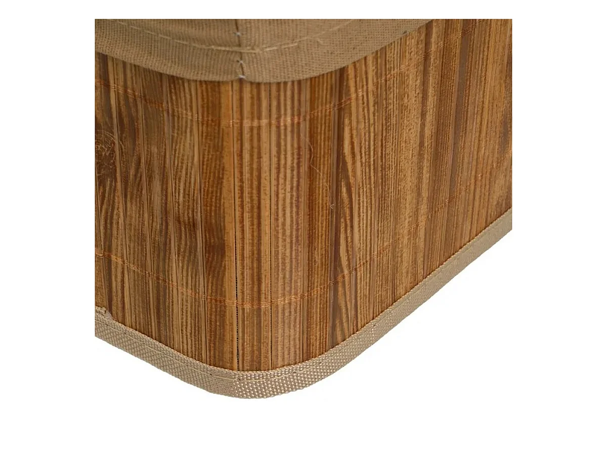 Lot de 4 Paniers de Rangement Multiformes en Bambou et Tissu Marron,Corbeilles Multi-Usages Décoratives