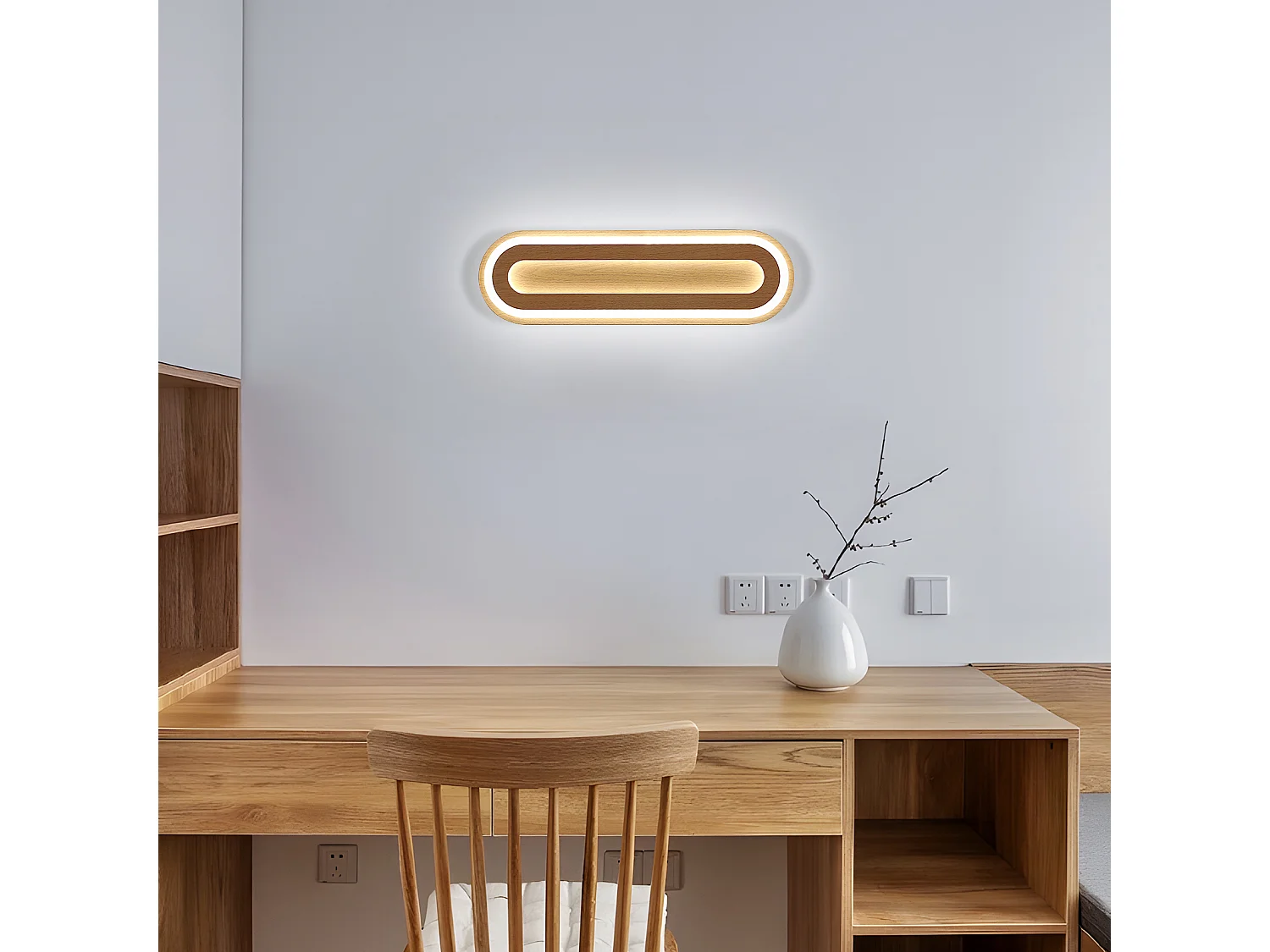Applique LED Bois 40x12cm 25W Lumière Froide 6500K - Leroy Merlin