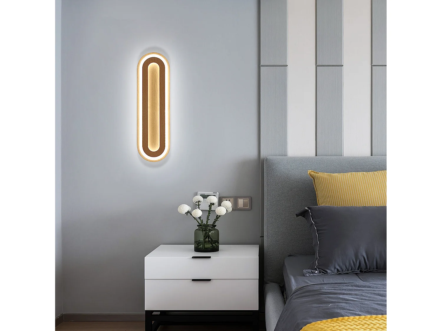 Applique LED Bois 40x12cm 25W Lumière Froide 6500K - Leroy Merlin