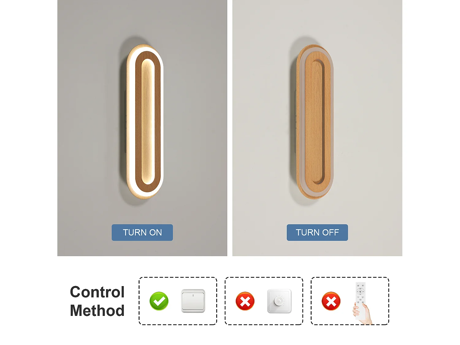 Applique LED Bois 40x12cm 25W Lumière Froide 6500K - Leroy Merlin