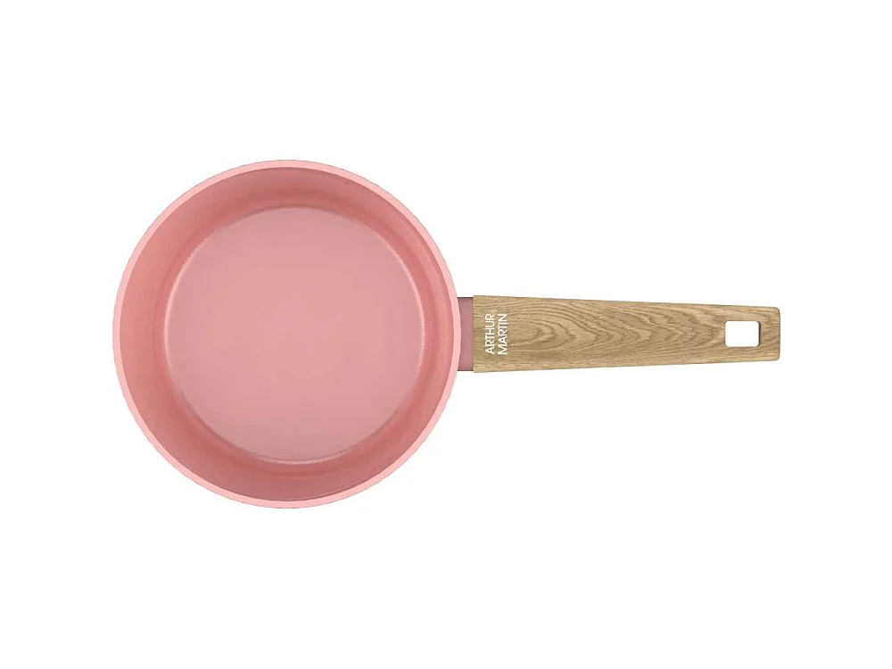 Set de 3 casseroles - Tous feux dont induction - ARTHUR MARTIN - AM0702 - Revetement céramique - Ø 16-18-20 cm - Rose
