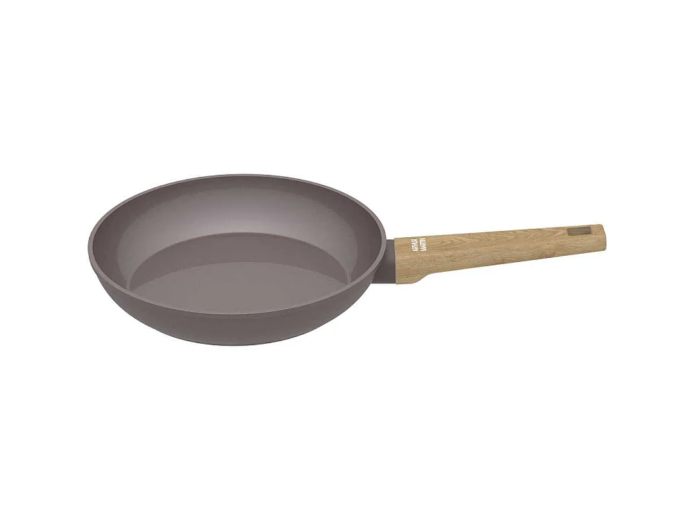 Set de 3 poeles - Tous feux dont induction - ARTHUR MARTIN - AM1052 - Revetement céramique - Ø 20-24-28 cm - Taupe