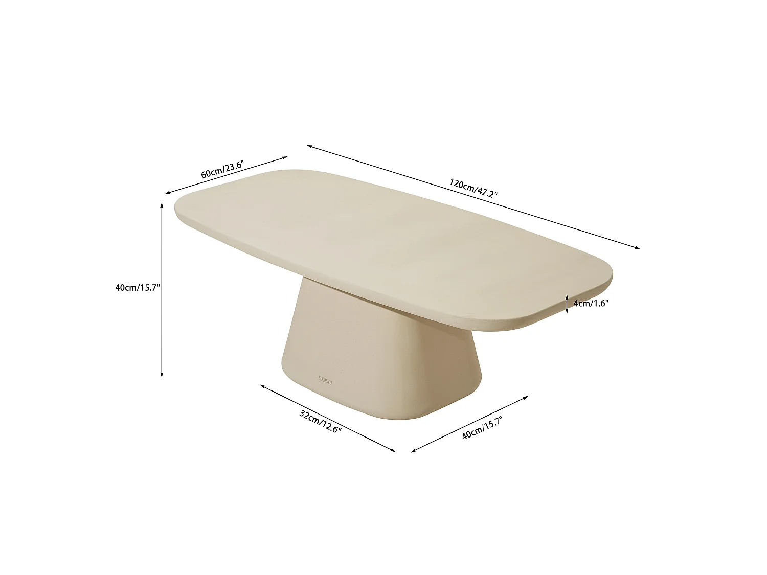 ELEMENTI HORIZON Table basse 120x60x40