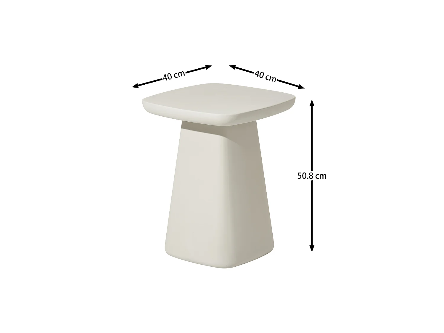 Table d'appoint rectangulaire blanche, moderne, 40 x 40 x 51 cm - HORIZON