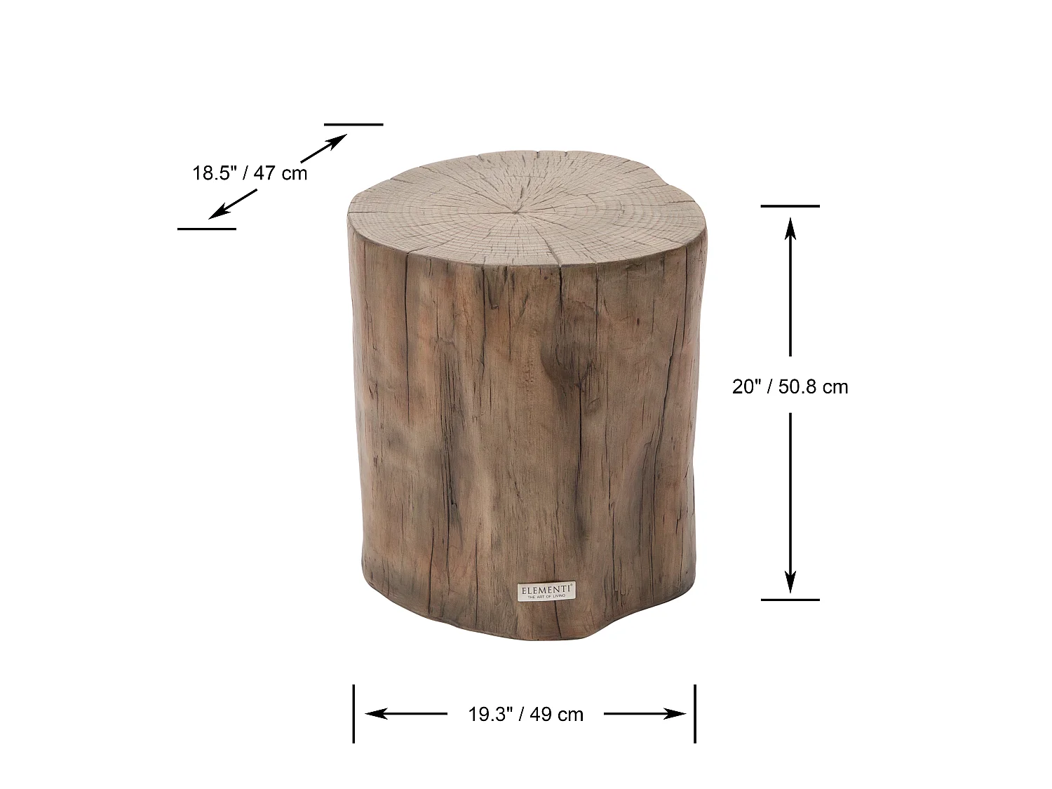 ELEMENTI DAINTREE Table d'appoint 49x47x50.8