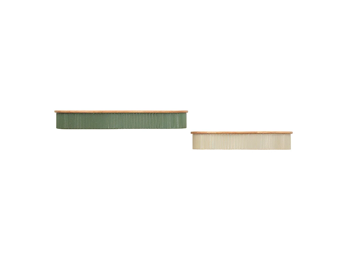 Étagères murale 86 et 65 cm Frieda Vert et Taupe