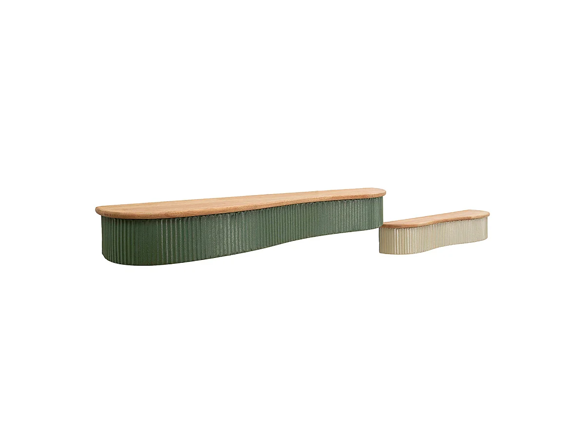 Étagères murale 86 et 65 cm Frieda Vert et Taupe