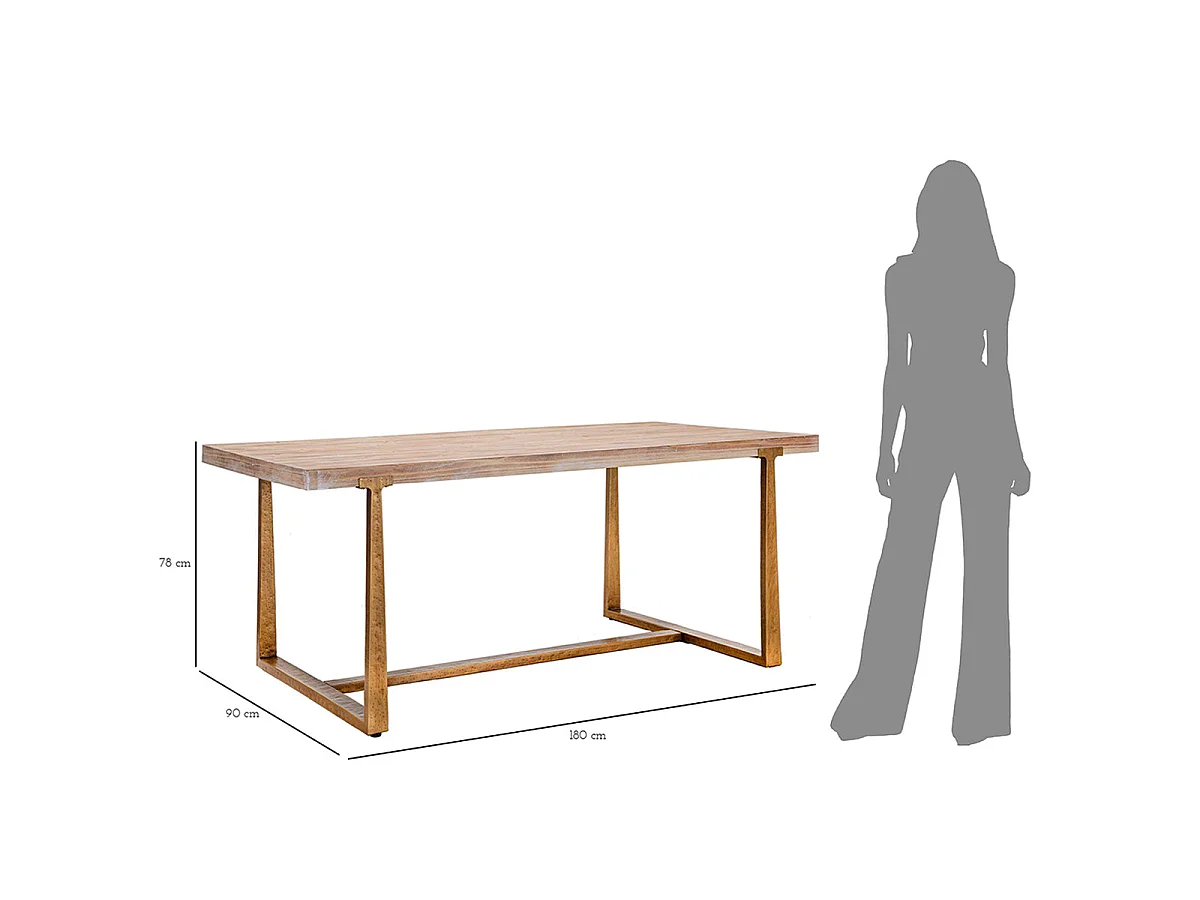 Table à manger rectangulaire 6 à 8 personnes Elowen Bois