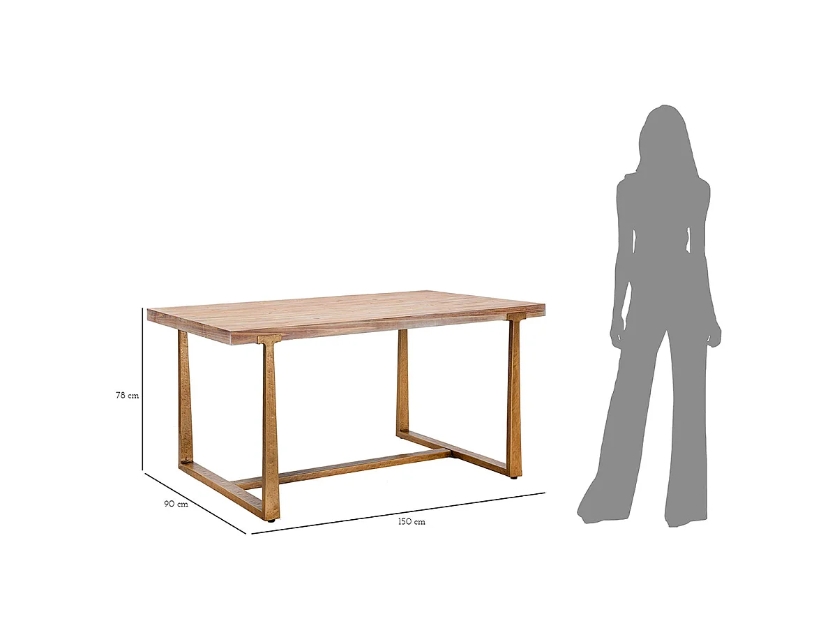 Table à manger rectangulaire 4 à 6 personnes Elowen Bois
