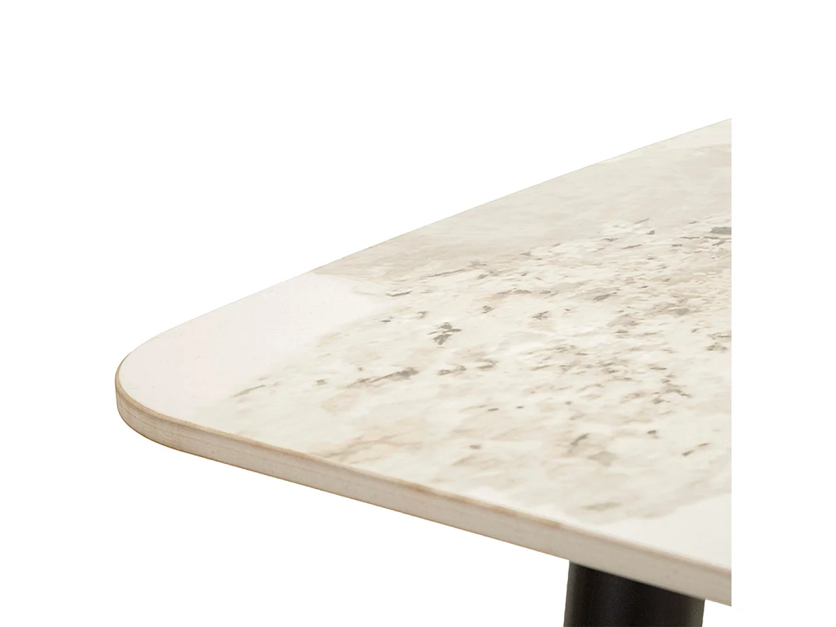 Table à manger rectangulaire 4 à 6 personnes en céramique Mabel Blanc et Noir