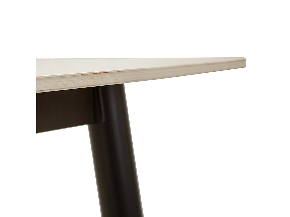Table à manger rectangulaire 4 à 6 personnes en céramique Mabel Blanc et Noir