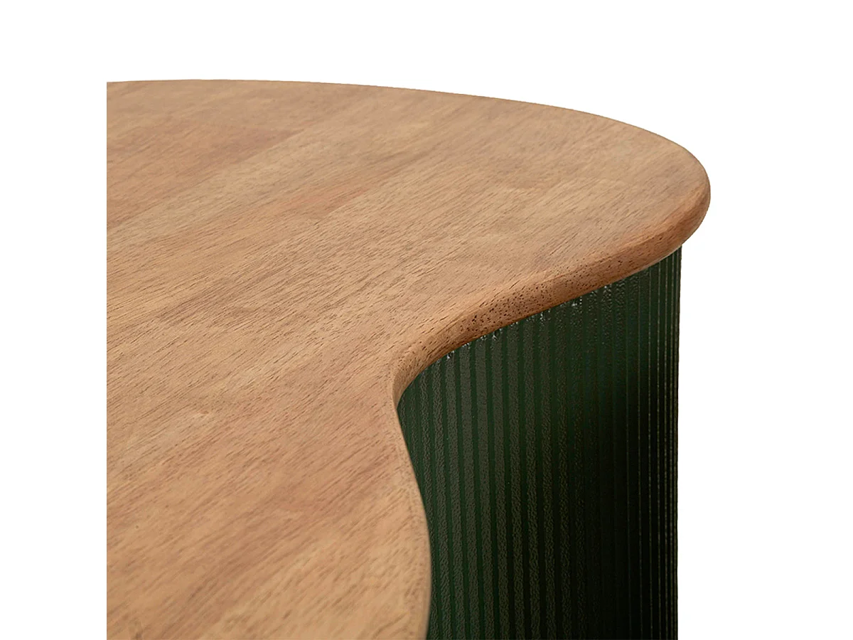 Lot de 2 tables basses 87 cm et 50 cm Frieda Vert et Bois