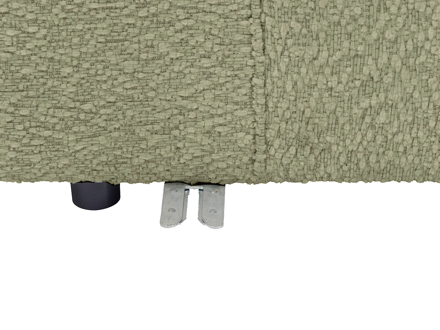 Canapé d'angle droit ouvert modulable en tissu chenille vert TORISO