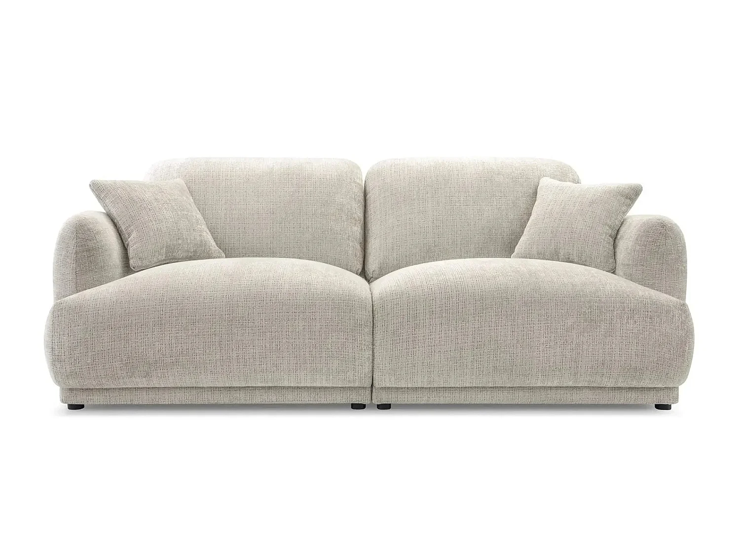 ROSALIE - 2-zits rechte bank in chenille stof - Beige