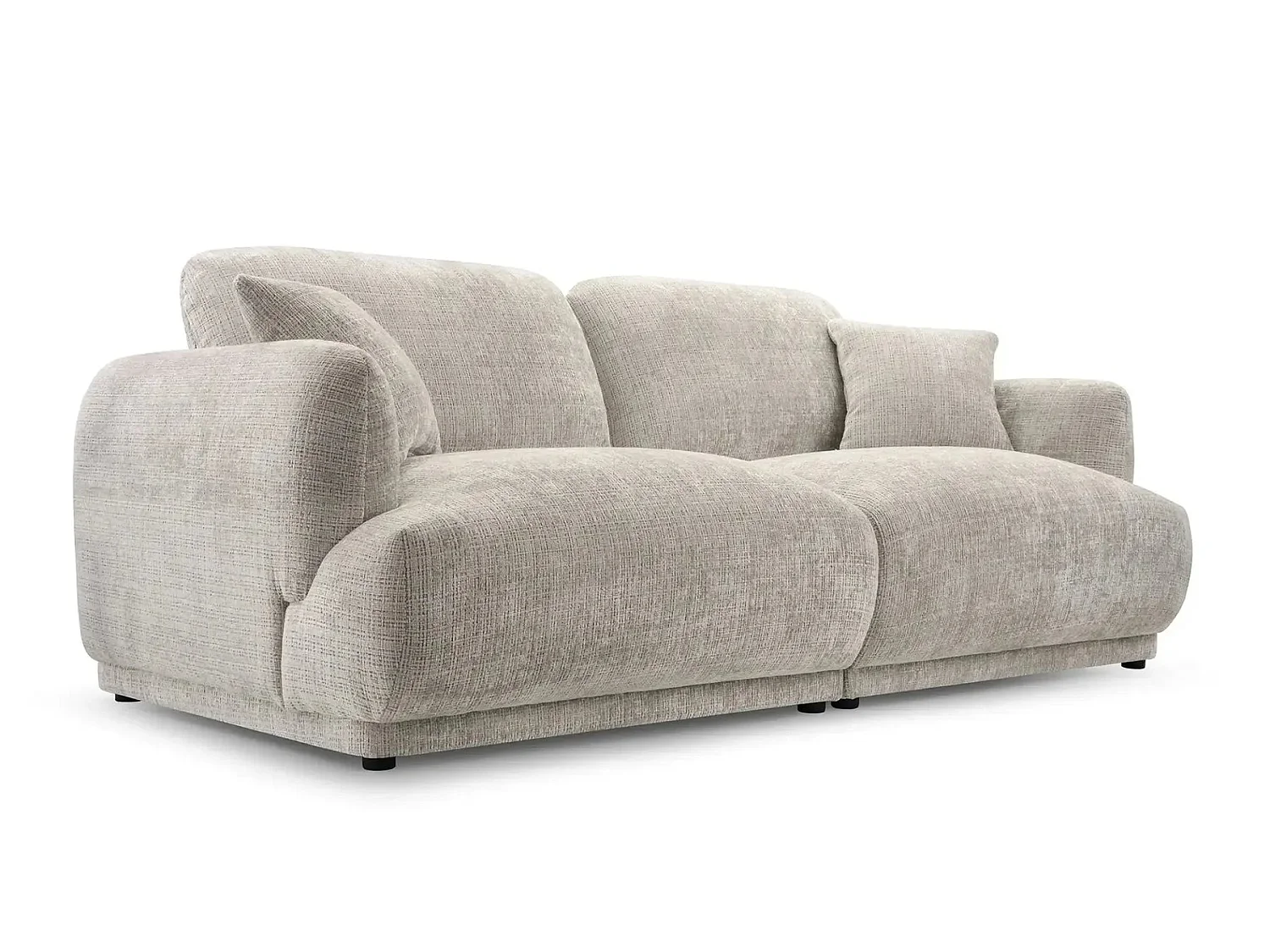 ROSALIE - 2-zits rechte bank in chenille stof - Beige