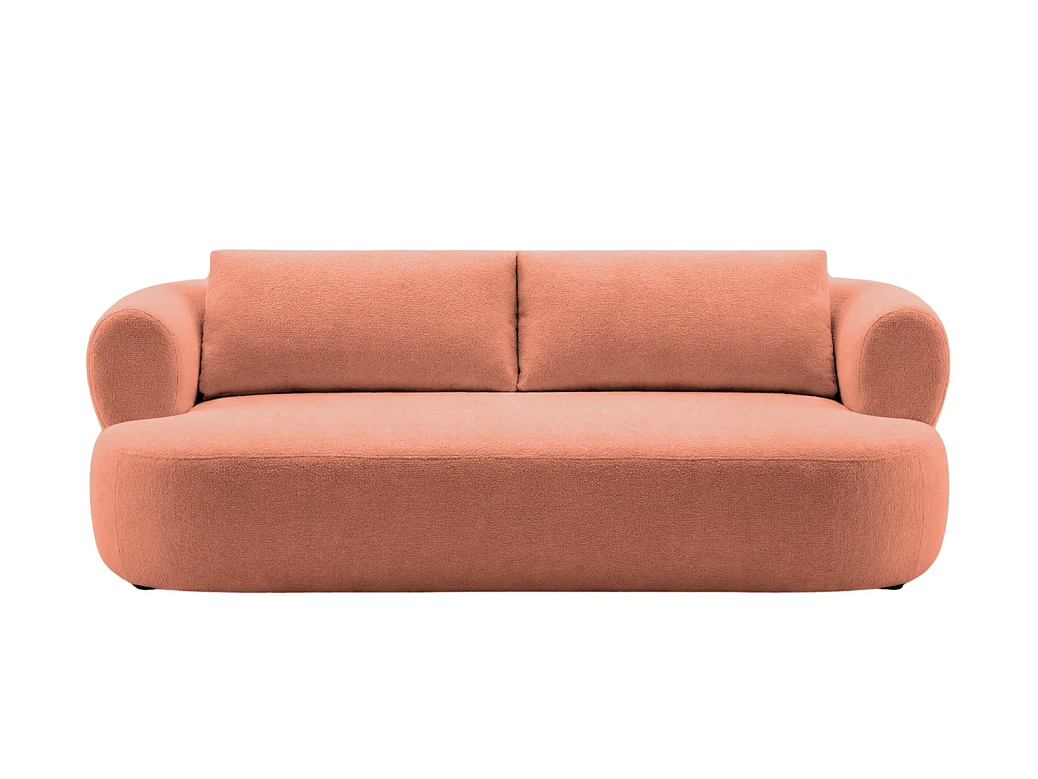 ELLY - Canapé droit stof chenille 3 zits - Terracotta
