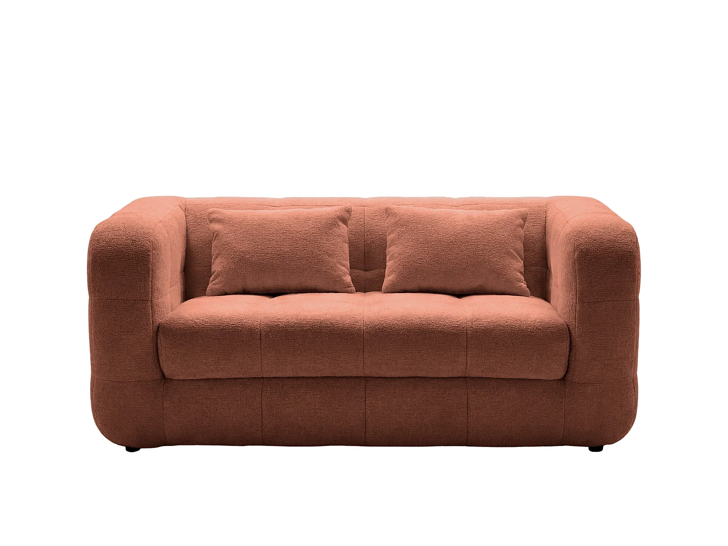 ARLETTE - Canapé droit tissu chenille 2 places Terracotta