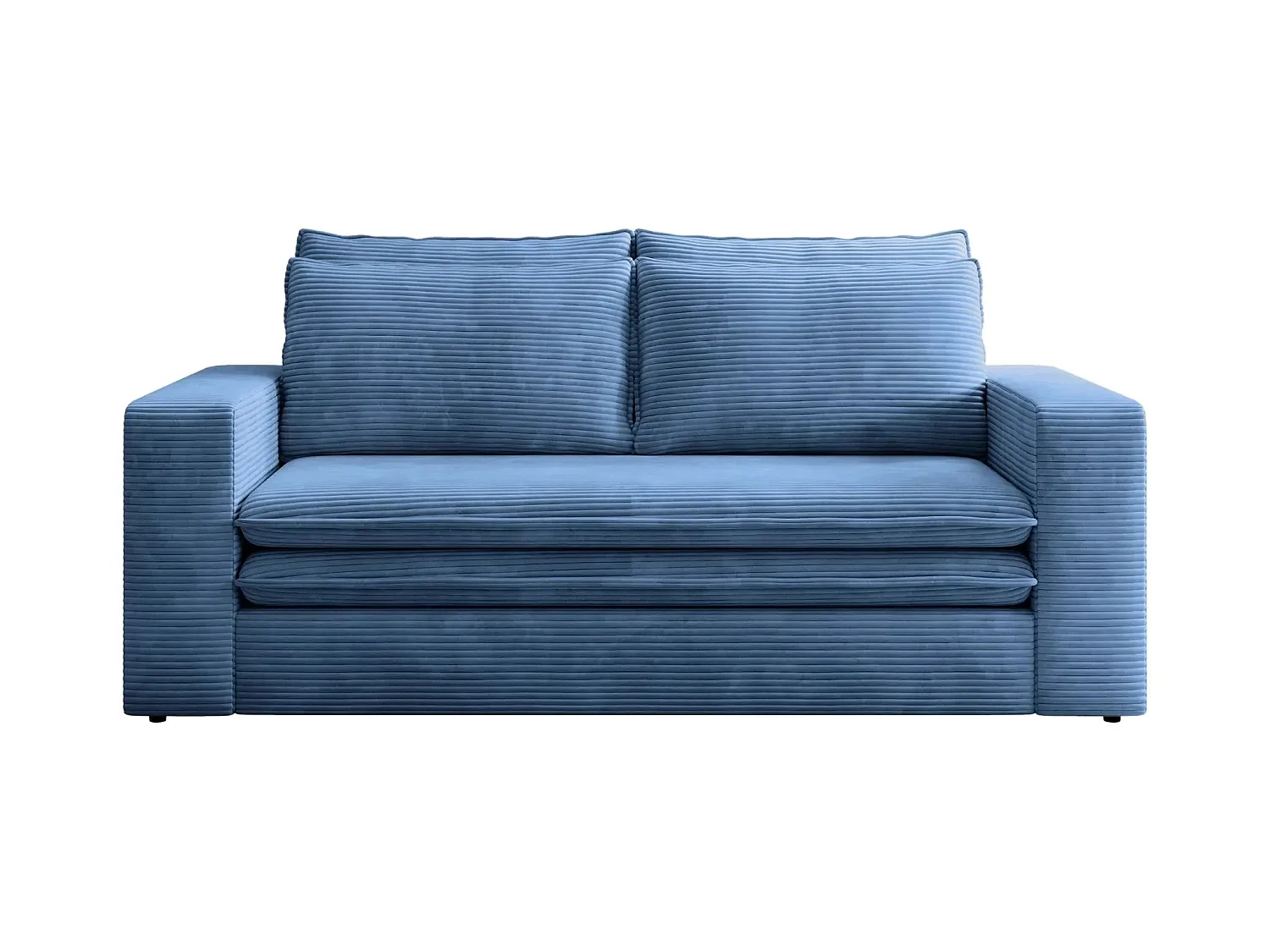 OSCAR 2 SEATS - 2-zits rechte ribfluwelen bank - Blauw