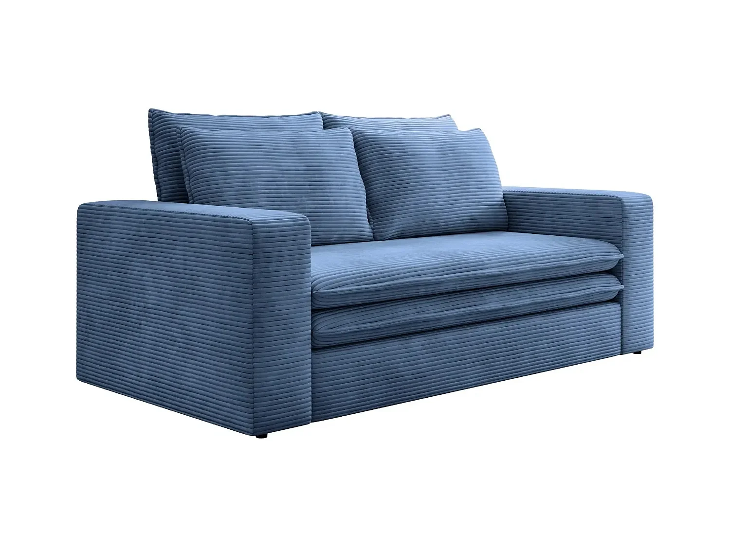 OSCAR 2 SEATS - 2-zits rechte ribfluwelen bank - Blauw